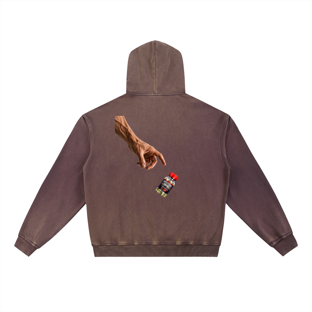Vintage Washed Gradient Fleece Hoodie
