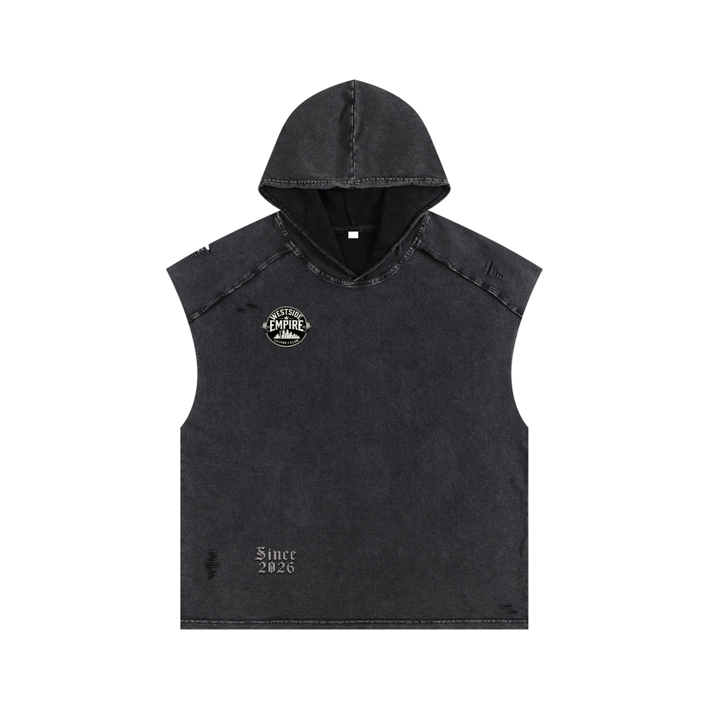 Snow Washed Boxy Hooded Tank Top
