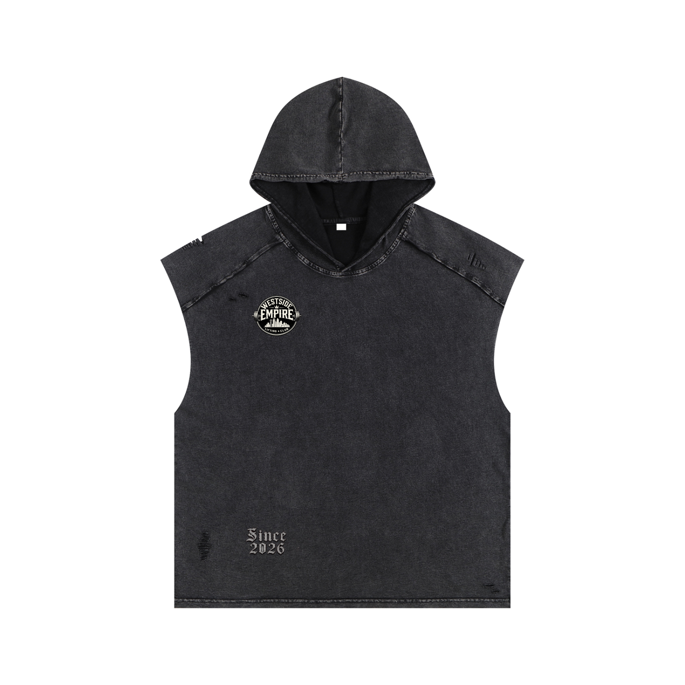 Snow Washed Boxy Hooded Tank Top