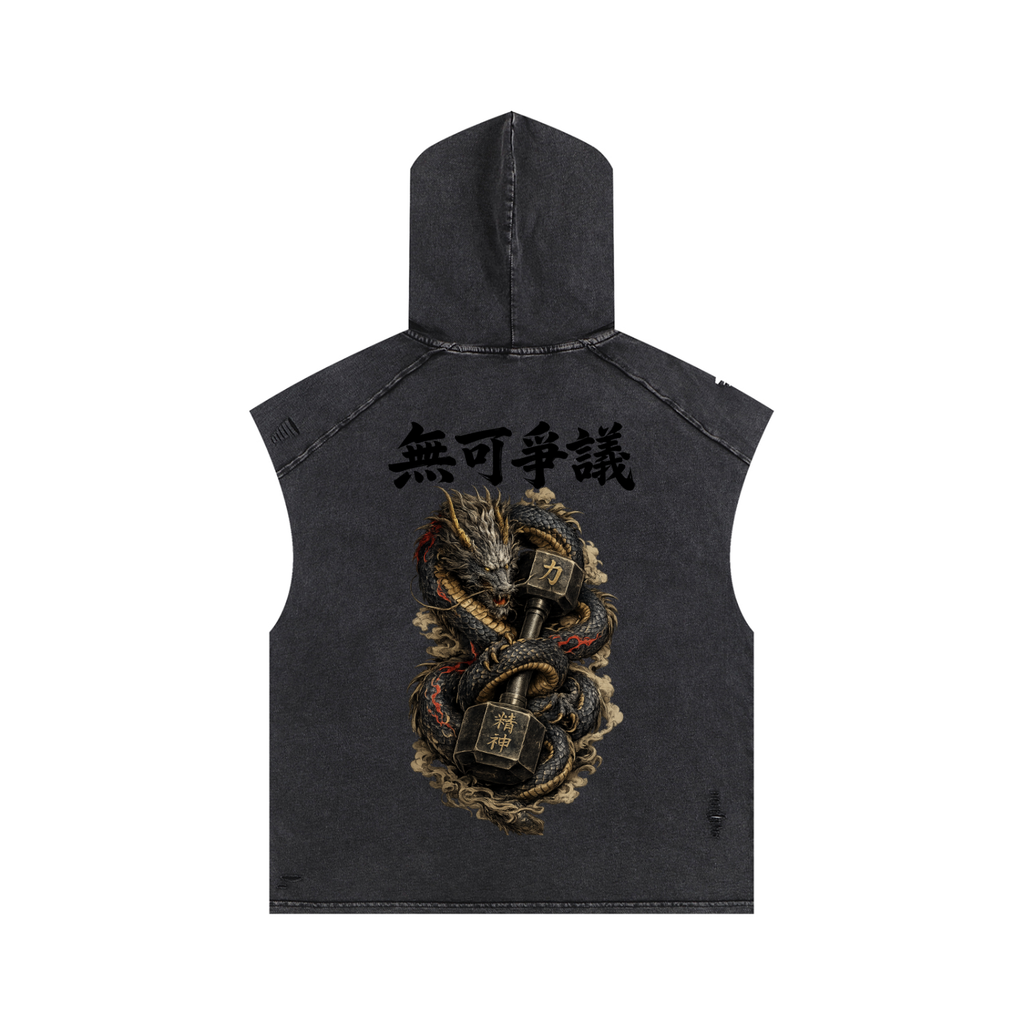 Snow Washed Boxy Hooded Tank Top
