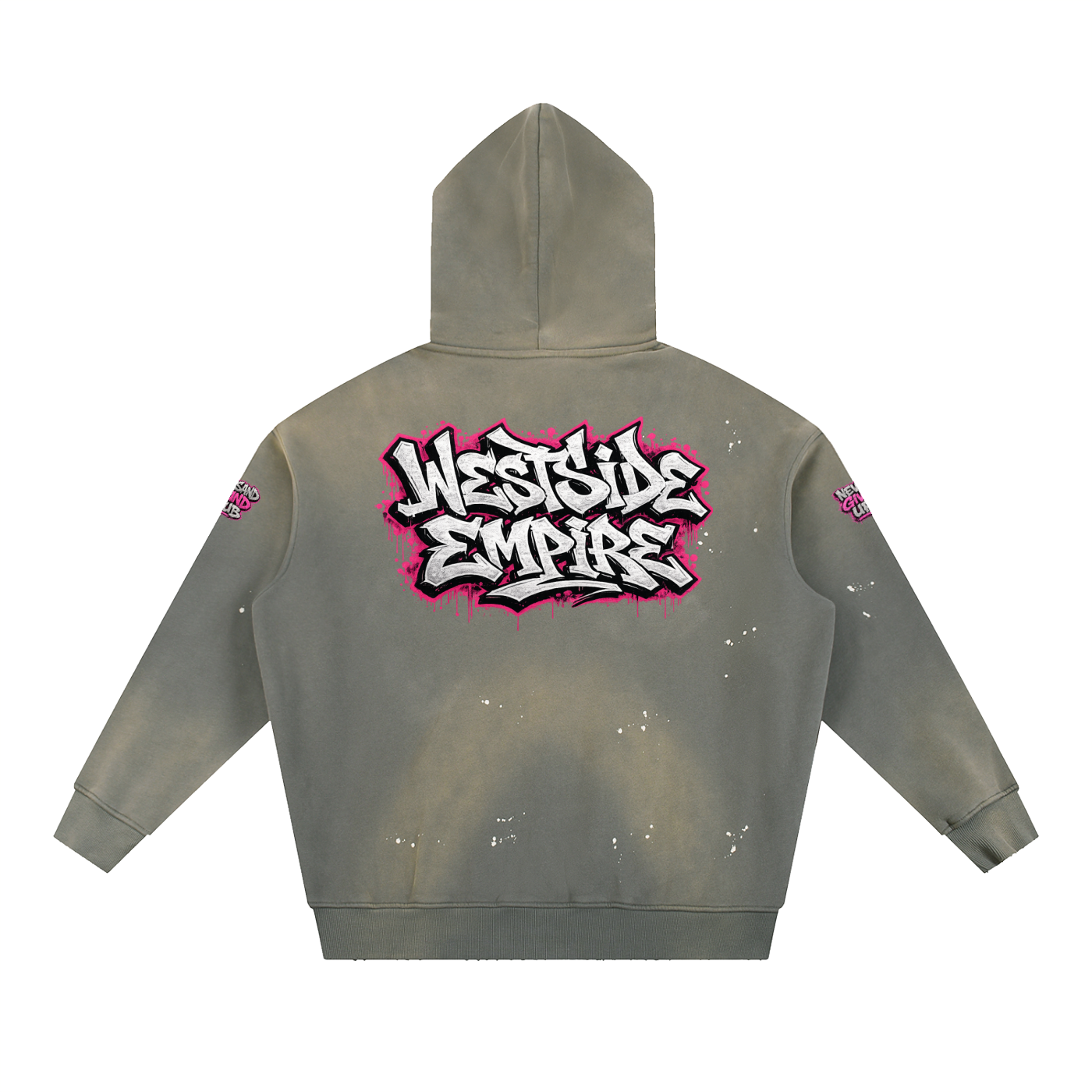 Vintage Washed Frayed Fleece Hoodie