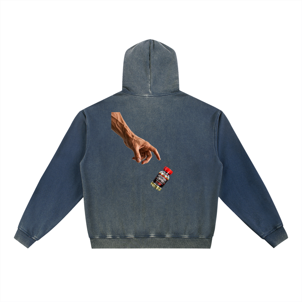 Vintage Washed Gradient Fleece Hoodie