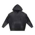 Vintage Washed Frayed Fleece Hoodie